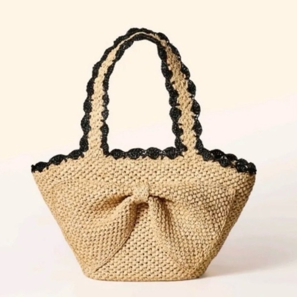 Kate Spade For Target Raffia Bow Tote Bag Limited Edition NEW
